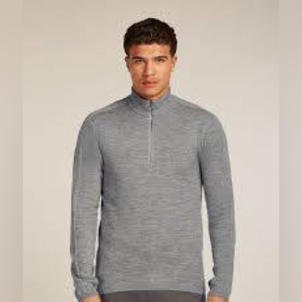 Icebreaker Men's Gray Half-Zip Sweater